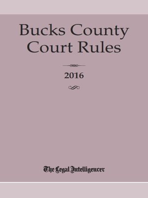 cover image of Bucks County Court Rules